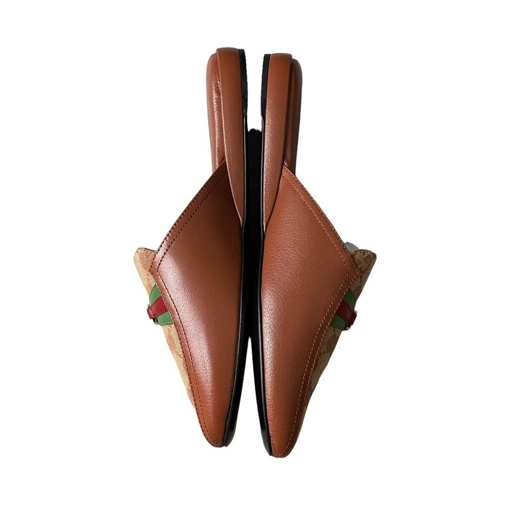 NEW Gucci Princetown GG Monogram Mules Slide Brown Size 37 - Picture 5 of 11